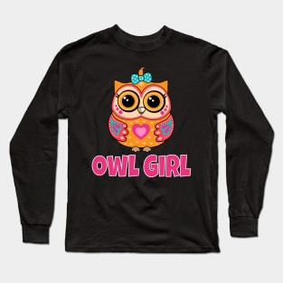 Cute Owl Girl Long Sleeve T-Shirt